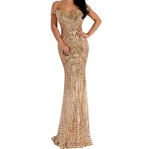 Gold Sequin Dress/Gown